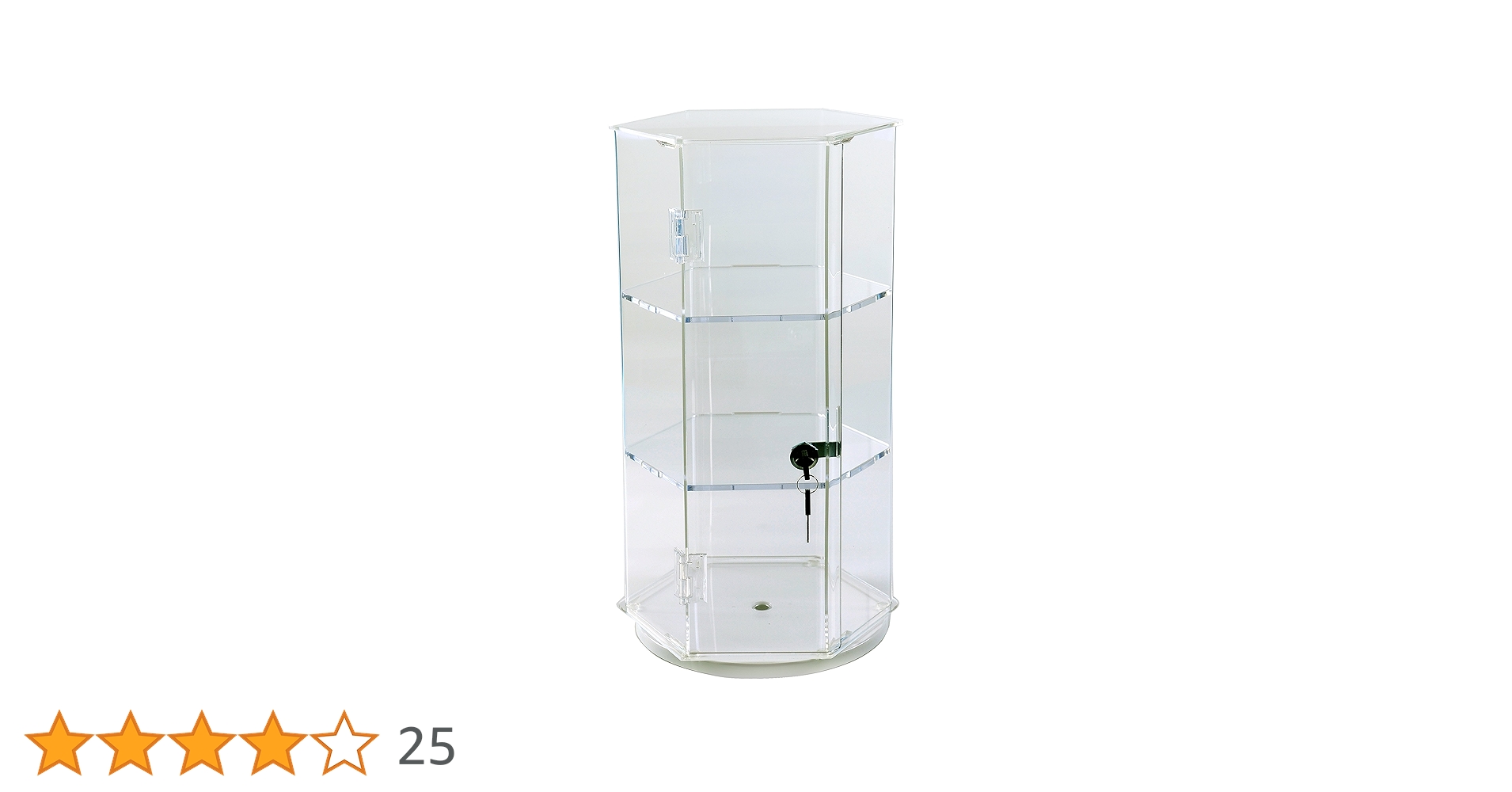 Amazon.co.jp: 24インチ回転六角形ディスプレイケース 棚2個付き